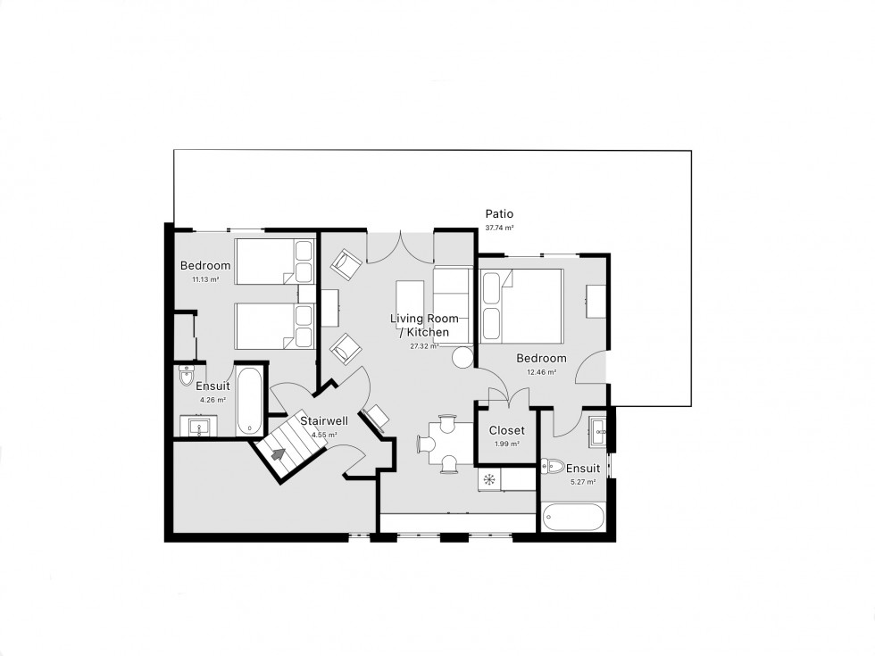 Floorplan for villa 188B, Private villa with pool