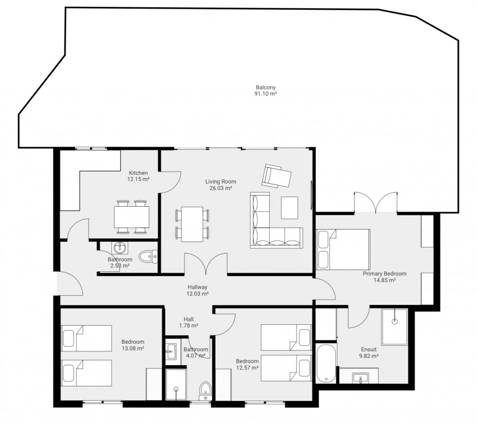 Floorplan for Mirador del Mar 8, Mirador del Mar