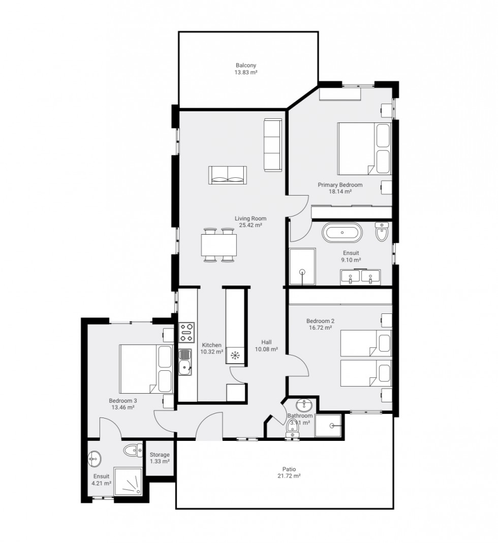 Floorplan for Las Palmeras 1, Spain, Cartagena