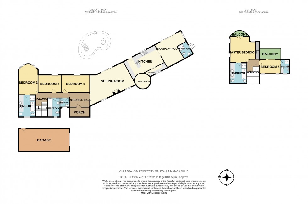 Floorplan for Villa 59A, Private Villa with pool